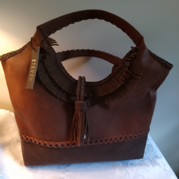 Steven By Steve Madden Handbags - Steven By Steve Madden Suede with Tobo Leather Trim Large Handbag
